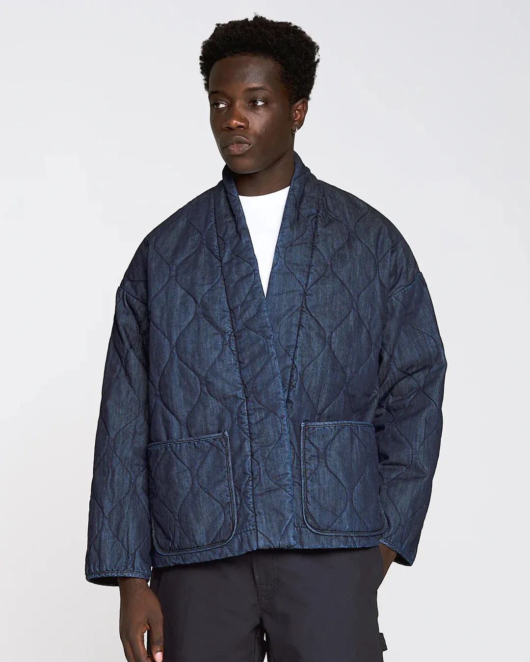 G.o.D Edo Jacket Quilted Denim Indigo sold by Cave and Post