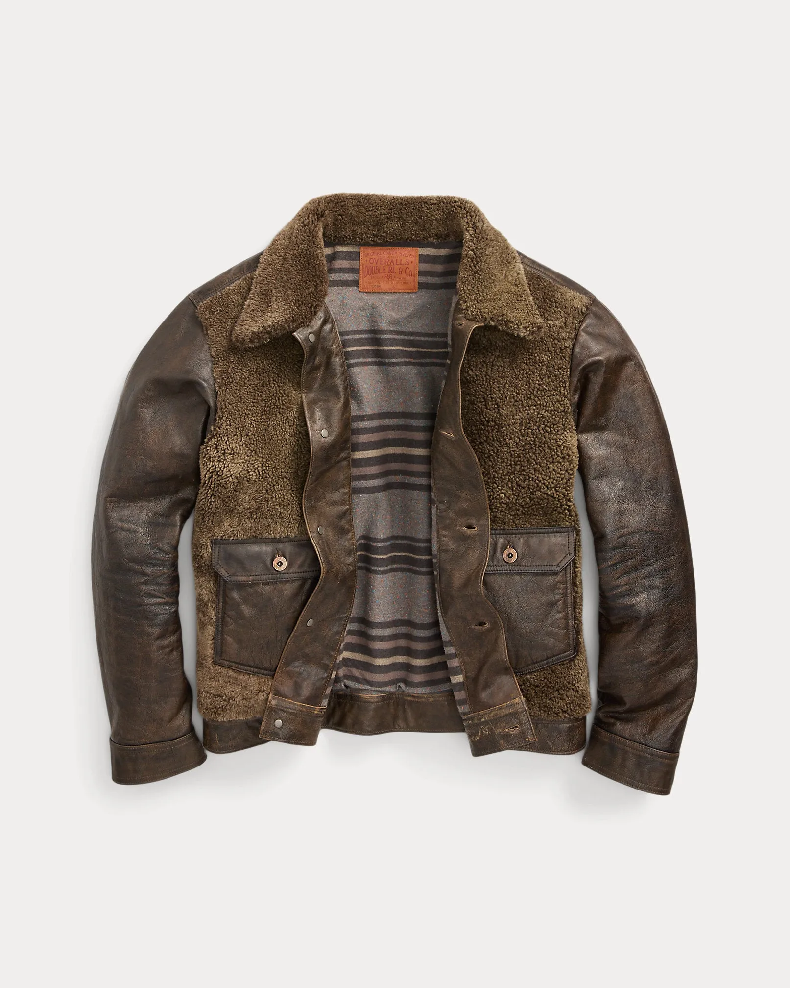 RRL Shearling-Paneled Leather Jacket sold by Cave and Post product image thumbnail 3