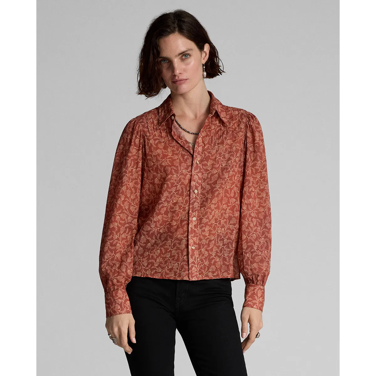 RRL Floral-Print Silk Tie-Back Blouse sold by Cave and Post product image thumbnail 2