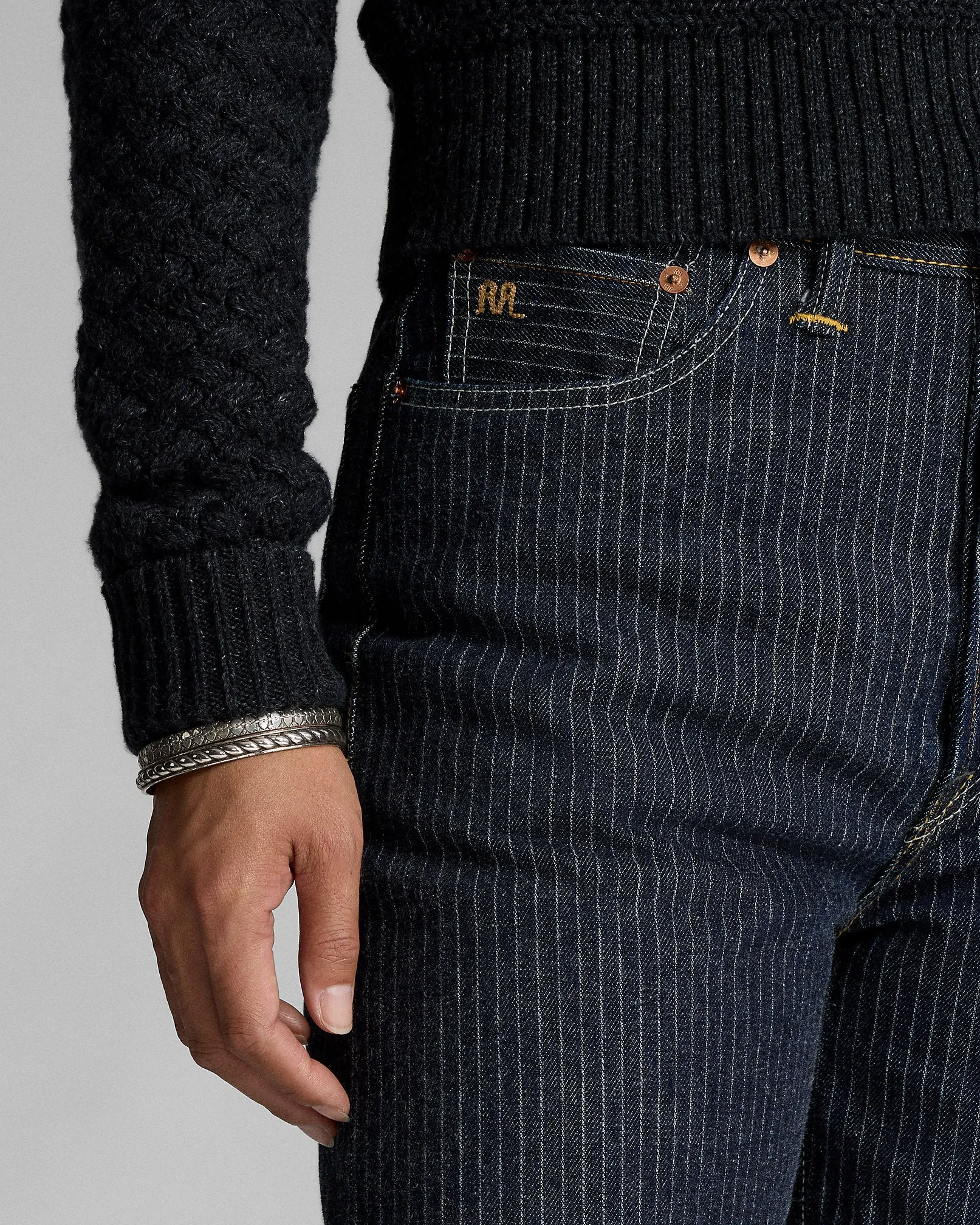 RRL High Boy Fit Rinse Striped Jean sold by Cave and Post product image thumbnail 5