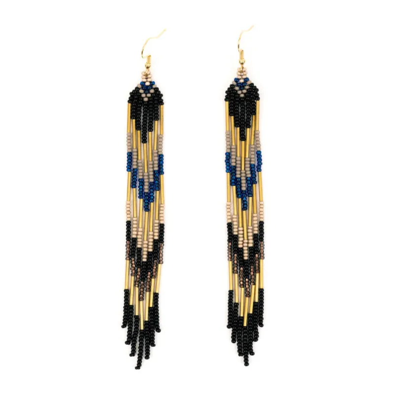 Free Spirit Fringe Earrings - Midnight made by Cave and Post