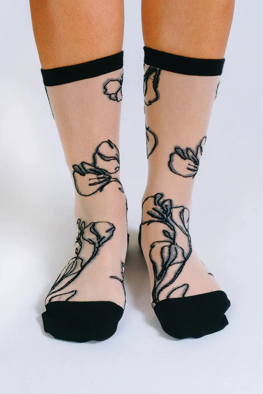 Flower Ankle Sock sold by Cave and Post