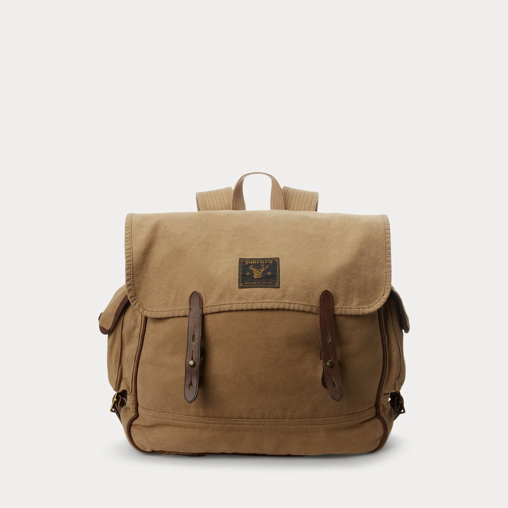 RRL Leather-Trim Canvas Backpack sold by Cave and Post