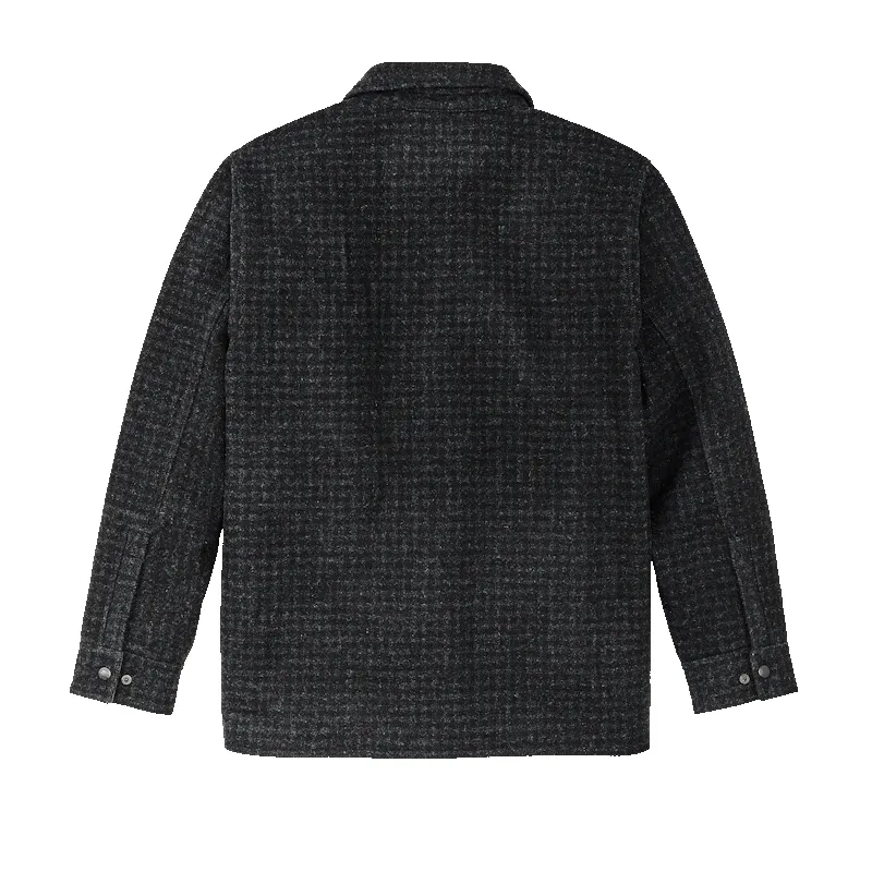 LINED MACKINAW WOOL JAC-SHIRT - Black Marl / Heather Check sold by Cave and Post product image thumbnail 4