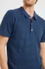 Nathan Polo Shirt - Peterson Blue sold by Cave and Post
