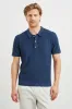 Nathan Polo Shirt - Peterson Blue sold by Cave and Post
