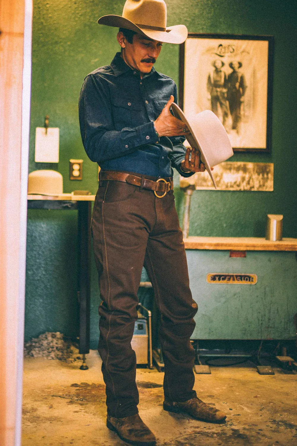 WILKES WESTERN 15 OUNCE BROWN DENIM sold by Cave and Post product image thumbnail 2