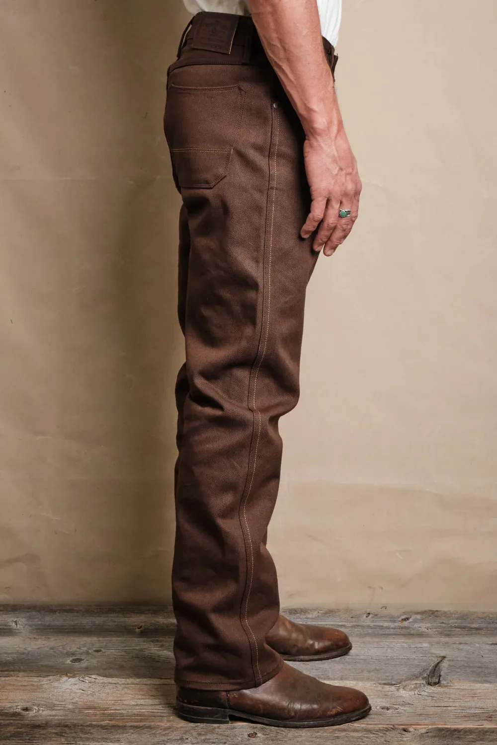 WILKES WESTERN 15 OUNCE BROWN DENIM sold by Cave and Post product image thumbnail 3