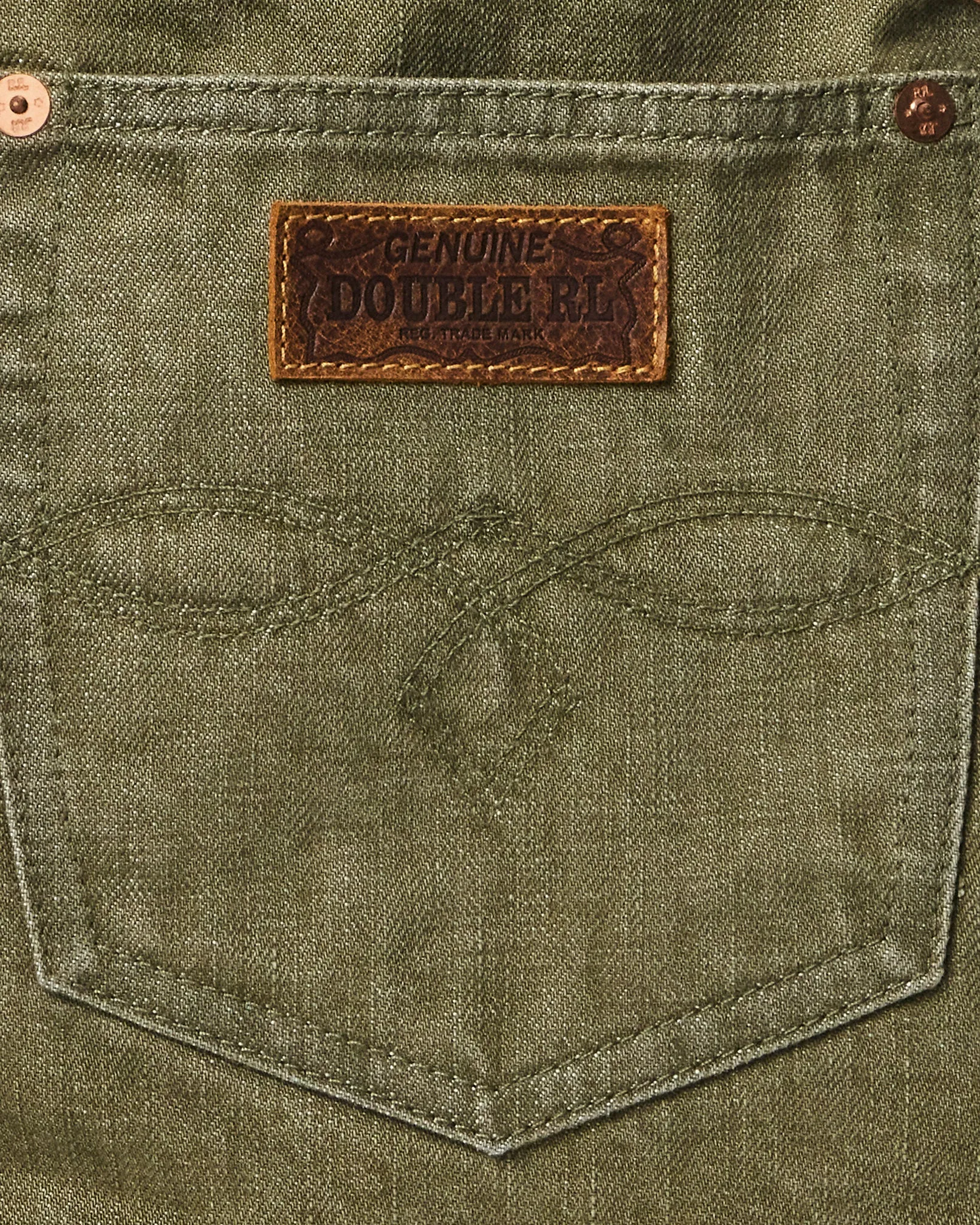 RRL Leather-Trim Twill Tote - Olive sold by Cave and Post product image thumbnail 5