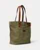 RRL Leather-Trim Twill Tote - Olive sold by Cave and Post