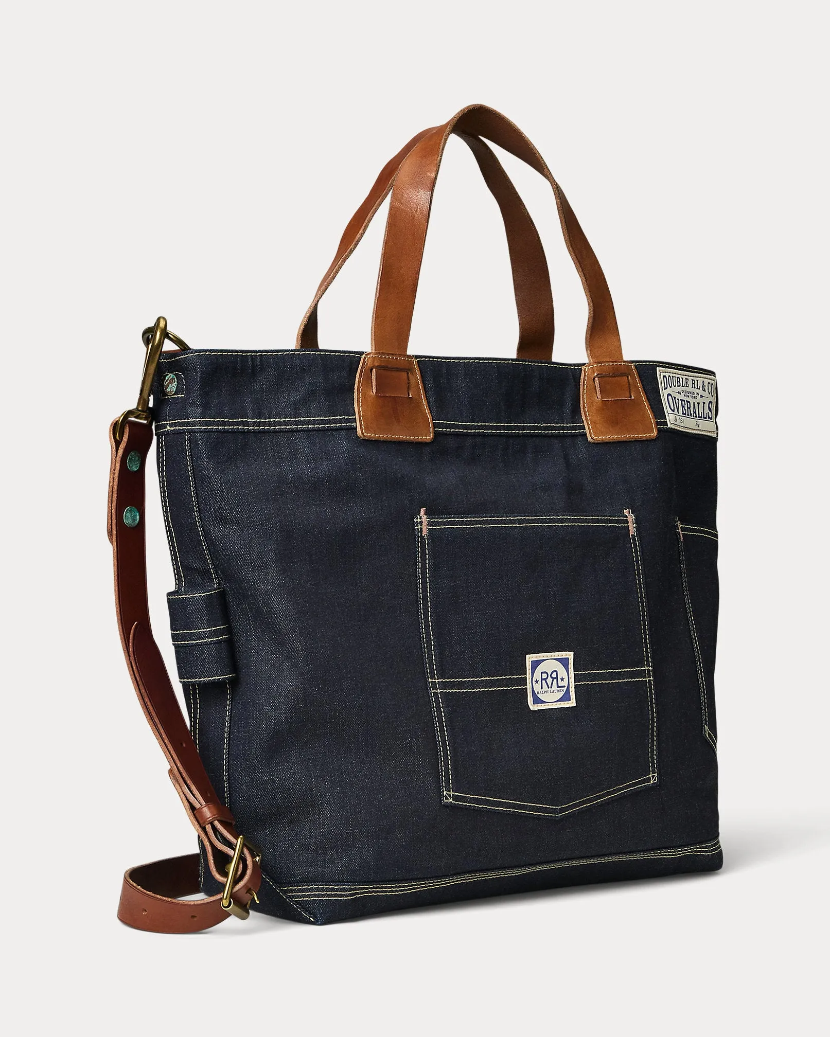 RRL Leather-Trim Indigo Denim Tote sold by Cave and Post product image thumbnail 2