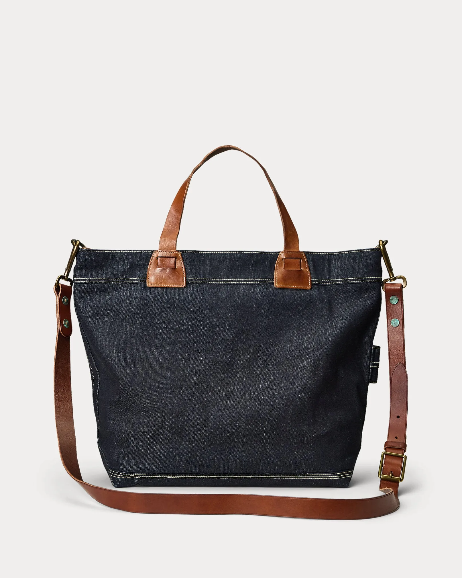 RRL Leather-Trim Indigo Denim Tote sold by Cave and Post product image thumbnail 3