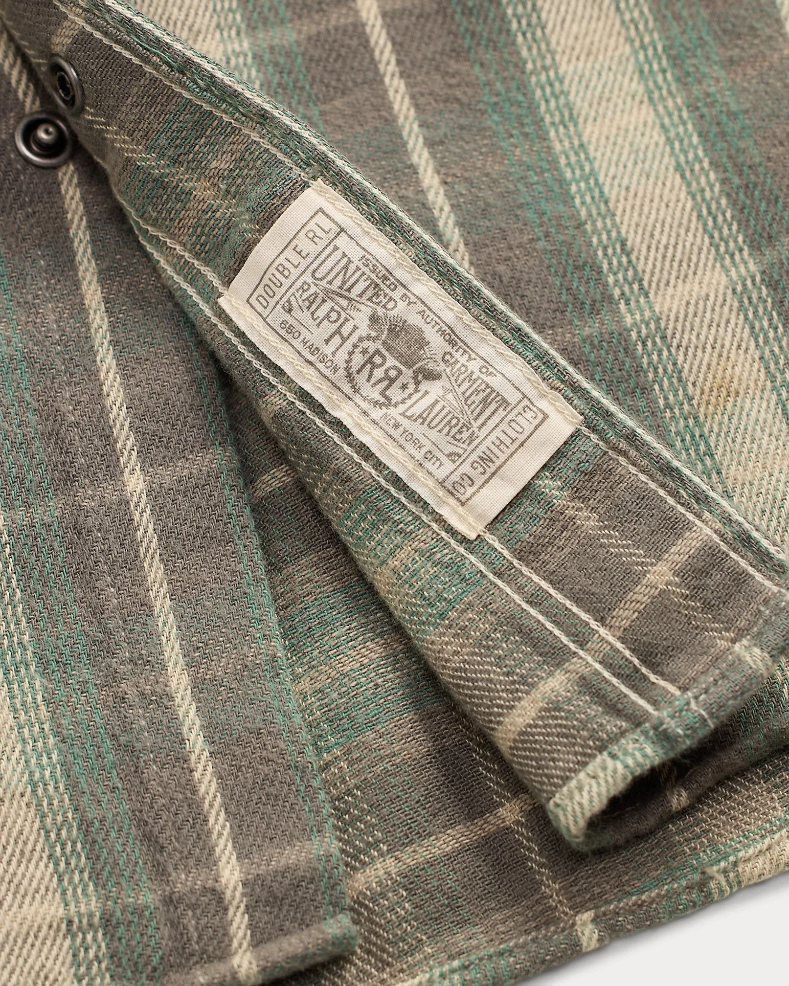 RRL Slim Fit Plaid Twill Western Shirt sold by Cave and Post product image thumbnail 5