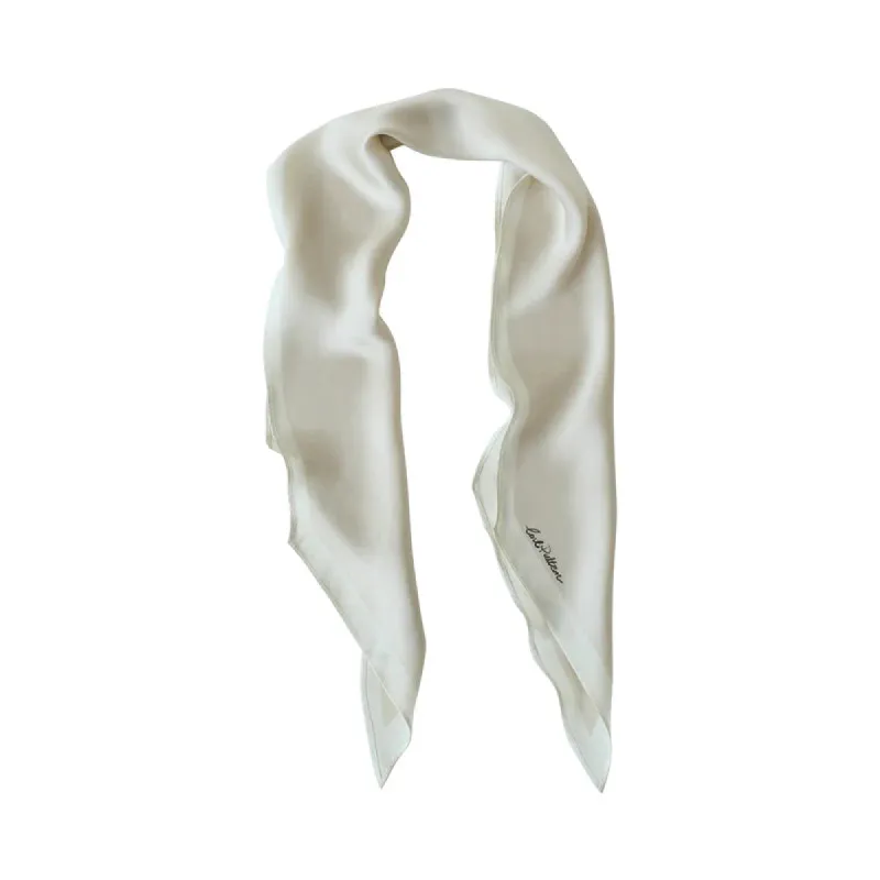 "Satin" Silk Neck Scarf - White sold by Cave and Post