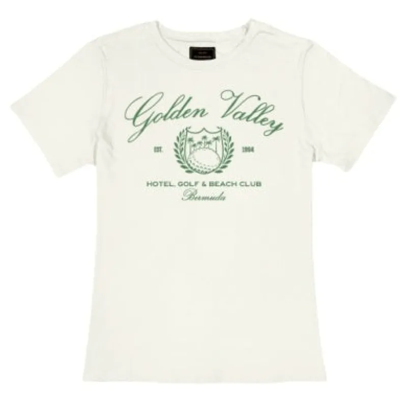 Golden Valley - Slightly Cropped Black Label Tee - Women's- Antique White sold by Cave and Post