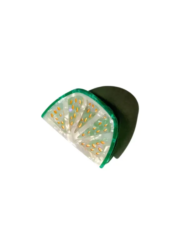 Hand-Painted Citrus Slice Fruit Claw Hair Clip | Eco-Friendly Lime sold by Cave and Post