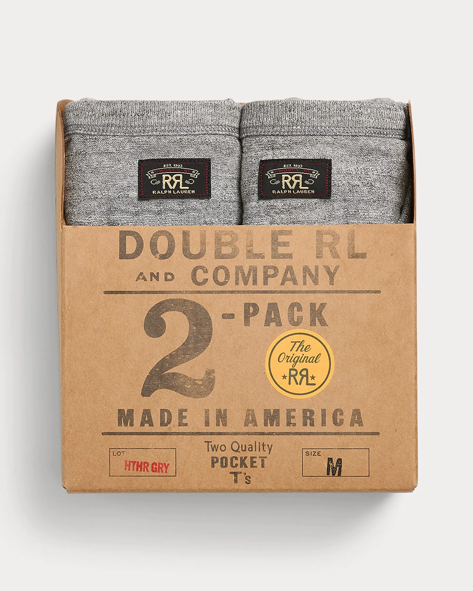 RRL Garment-Dyed Pocket T-Shirt 2-Pack - Grey-Heather sold by Cave and Post product image thumbnail 4