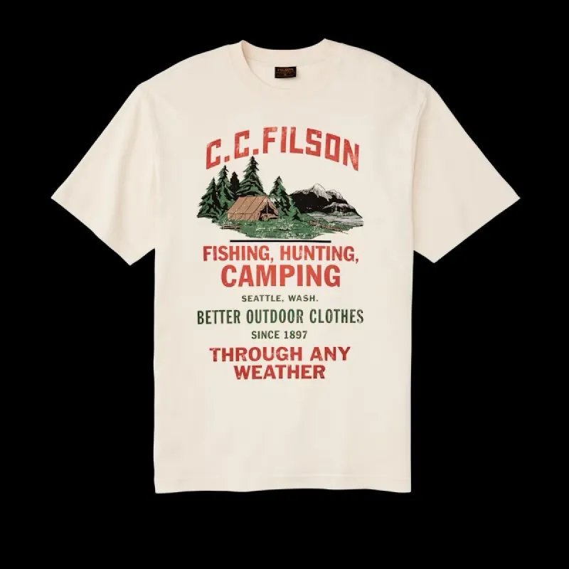 FILSON FRONTIER GRAPHIC T-SHIRT - BIRCH / CAMPING sold by Cave and Post