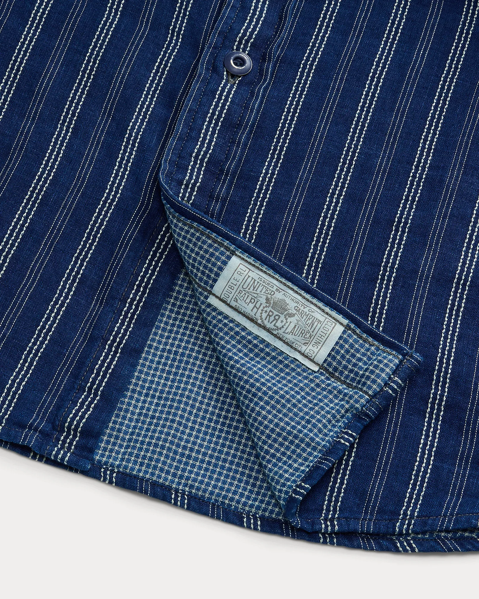RRL Indigo Striped Double-Faced Workshirt sold by Cave and Post product image thumbnail 4