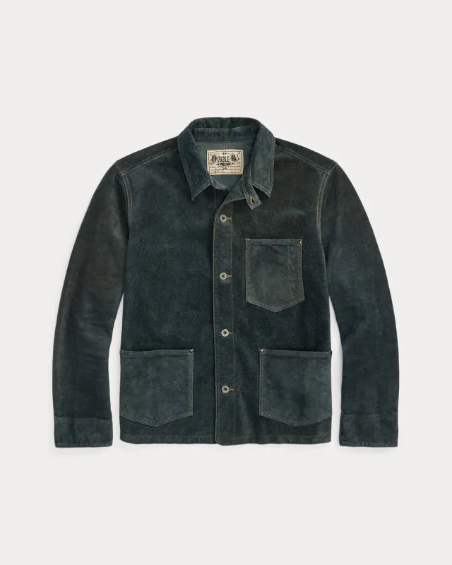 RRL Indigo Roughout Suede Jacket sold by Cave and Post