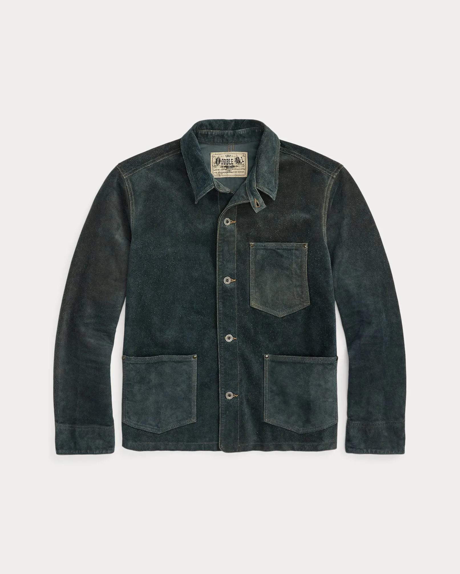 RRL Indigo Roughout Suede Jacket sold by Cave and Post