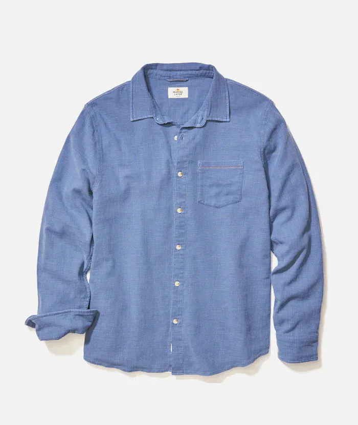 Stretch Selvage Long Sleeve Shirt - Coronet Blue sold by Cave and Post