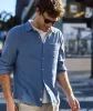 Stretch Selvage Long Sleeve Shirt - Coronet Blue sold by Cave and Post