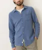 Stretch Selvage Long Sleeve Shirt - Coronet Blue sold by Cave and Post