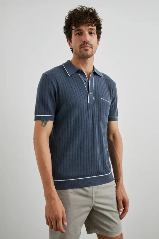 Hardy Polo Shirt - Faded Navy sold by Cave and Post
