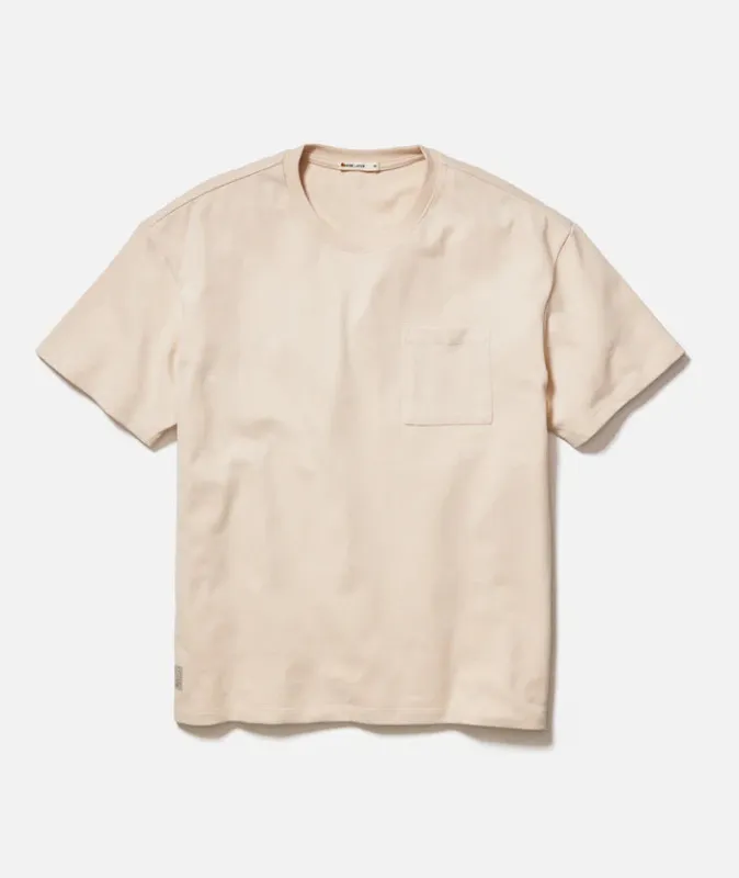 Relaxed Boxy Sueded Tee - Fog sold by Cave and Post