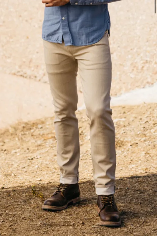 The Pen Slim - Beige Raw 10.5oz Selvedge sold by Cave and Post