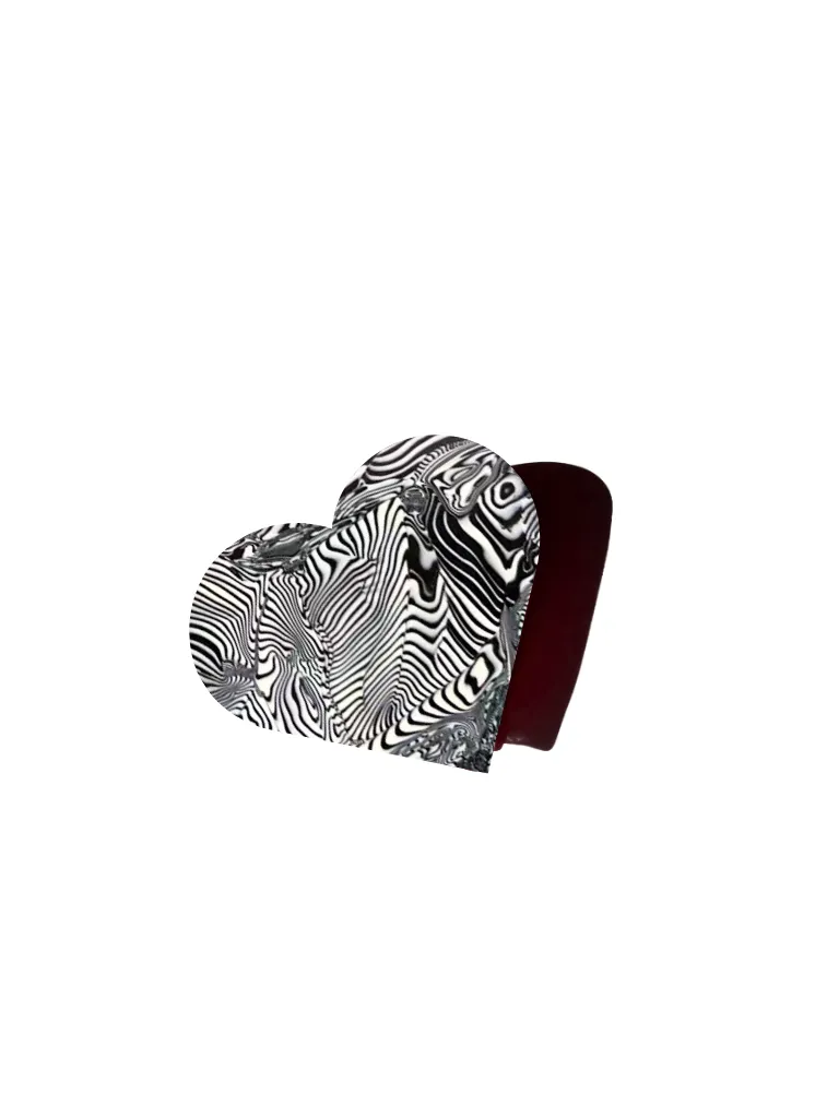 Animal Print Heart Acetate Claw Hair Clip | Eco-Friendly Zebra sold by Cave and Post