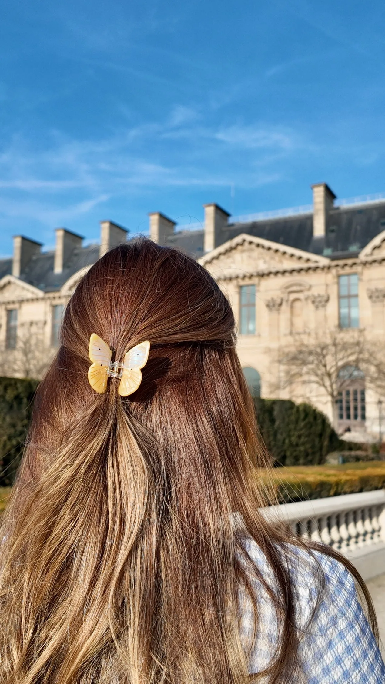 Hand-Painted Cabbage Butterfly Claw Hair Clip | Eco-Friendly Yellow/White sold by Cave and Post product image thumbnail 2