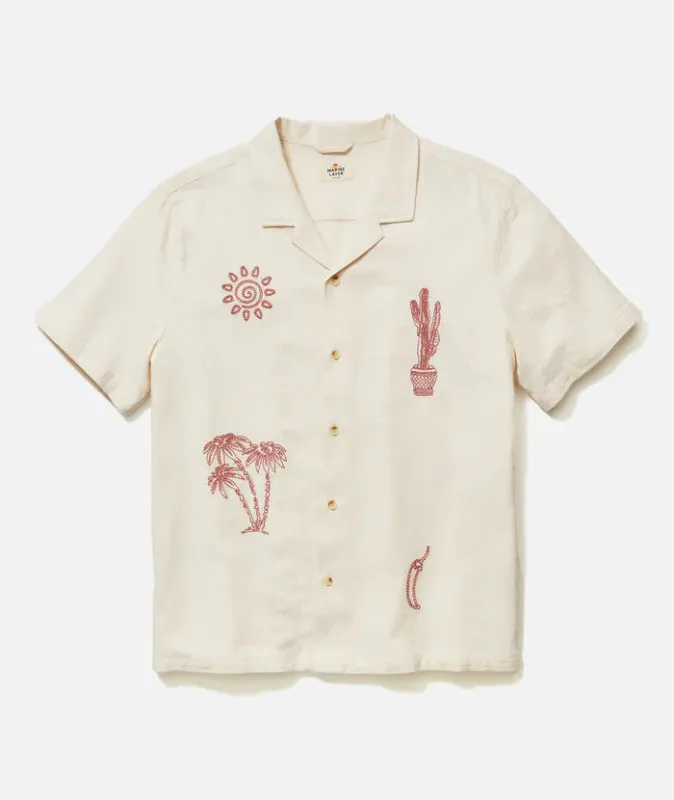 Stretch Selvage Embroidered Resort Shirt sold by Cave and Post