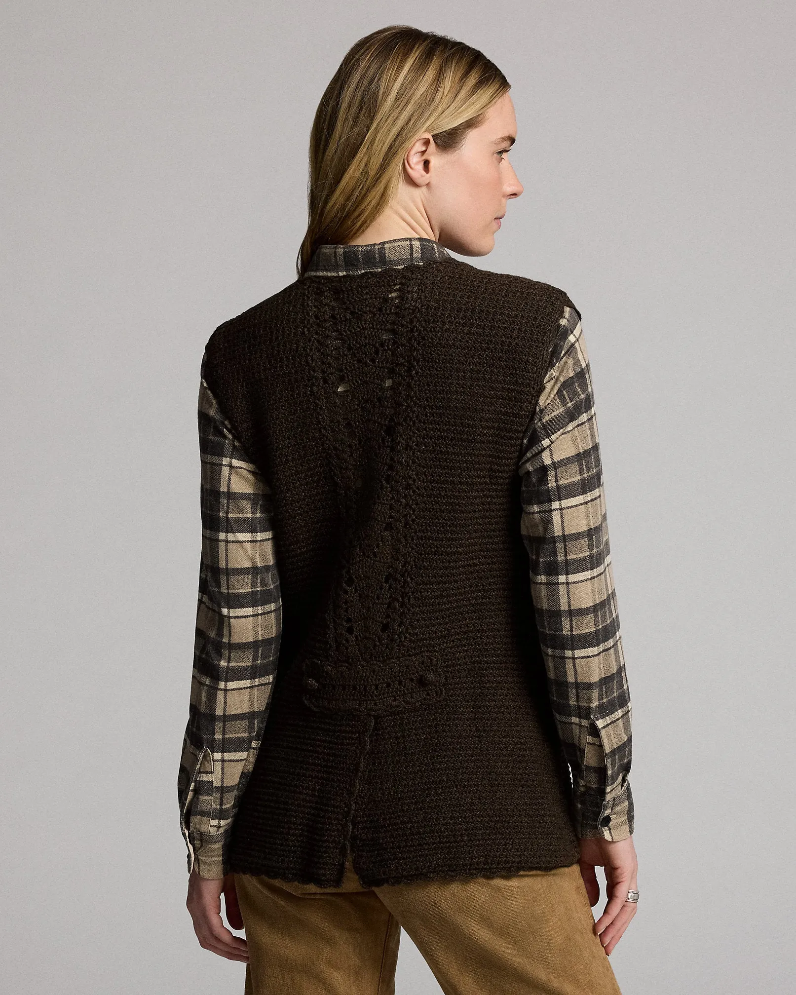 RRL Crochet-Paneled Knit Cotton Vest sold by Cave and Post product image thumbnail 4