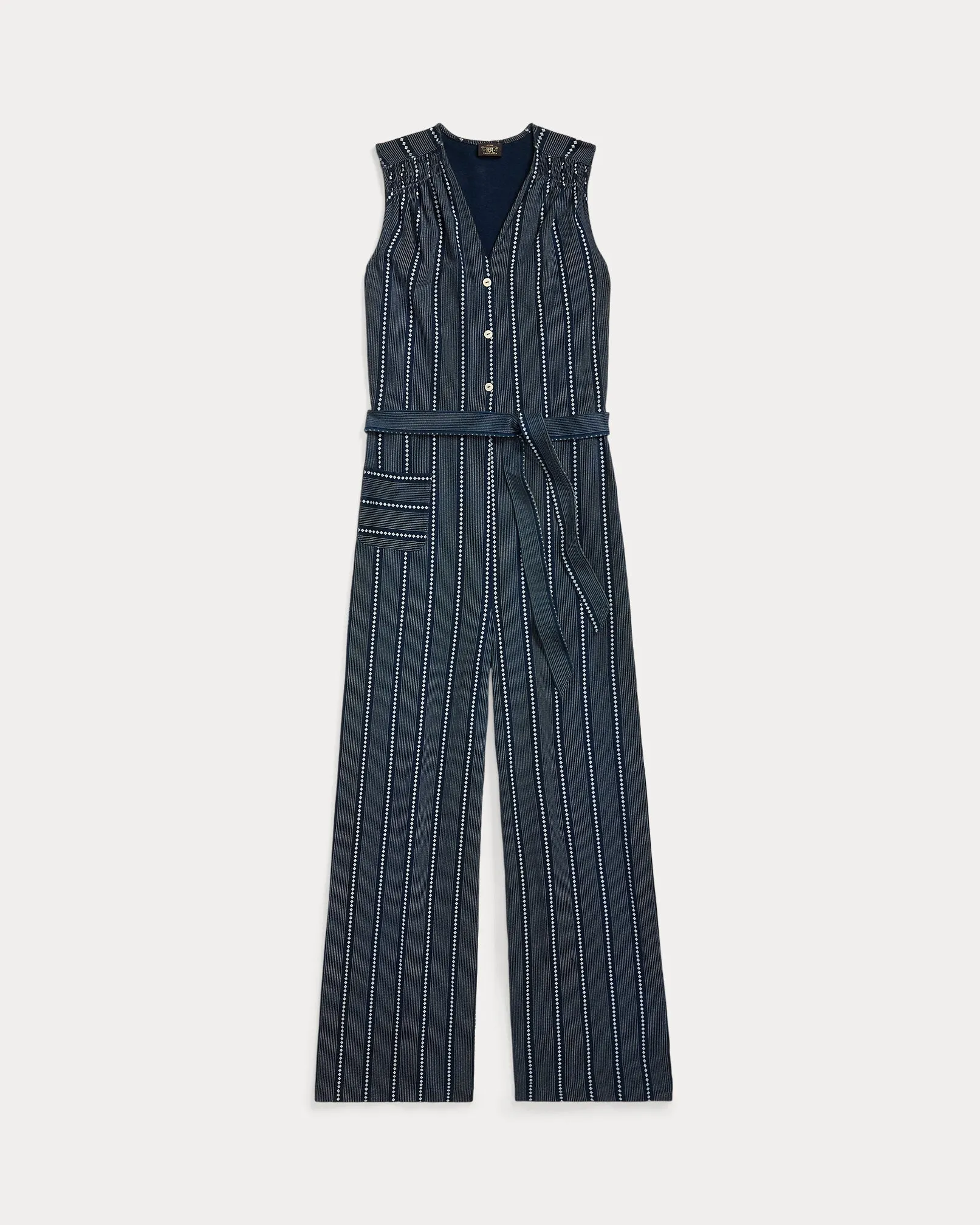 RRL Indigo Print Jersey Jumpsuit sold by Cave and Post