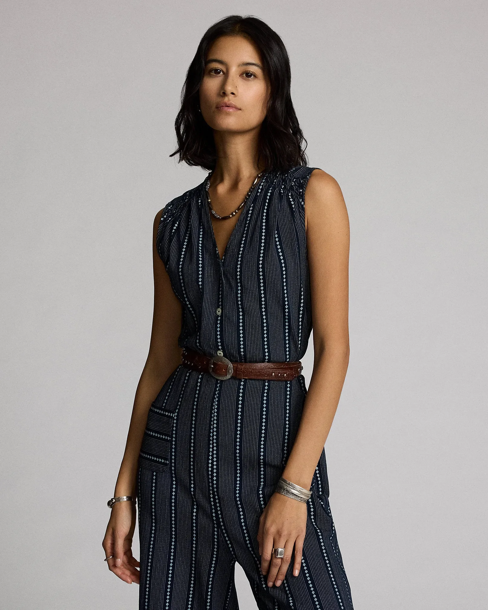 RRL Indigo Print Jersey Jumpsuit sold by Cave and Post product image thumbnail 3