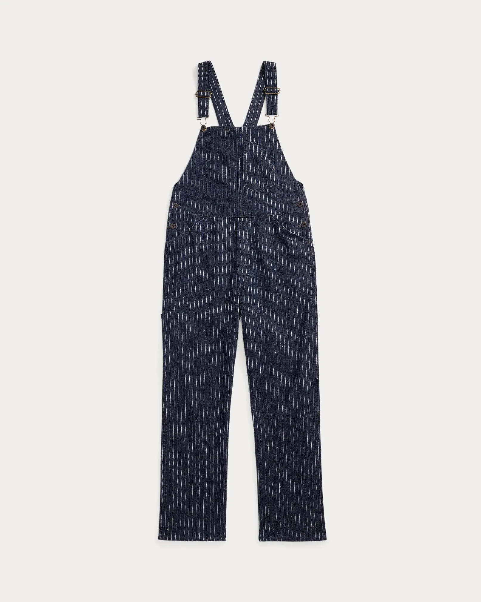 RRL Indigo Dot-Stripe Denim Overall sold by Cave and Post