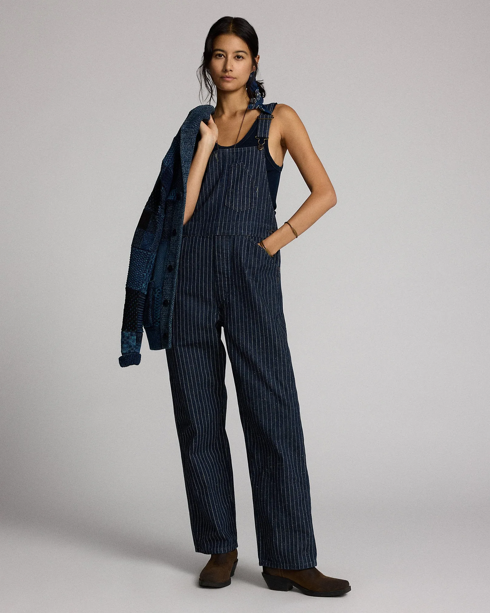 RRL Indigo Dot-Stripe Denim Overall sold by Cave and Post product image thumbnail 2
