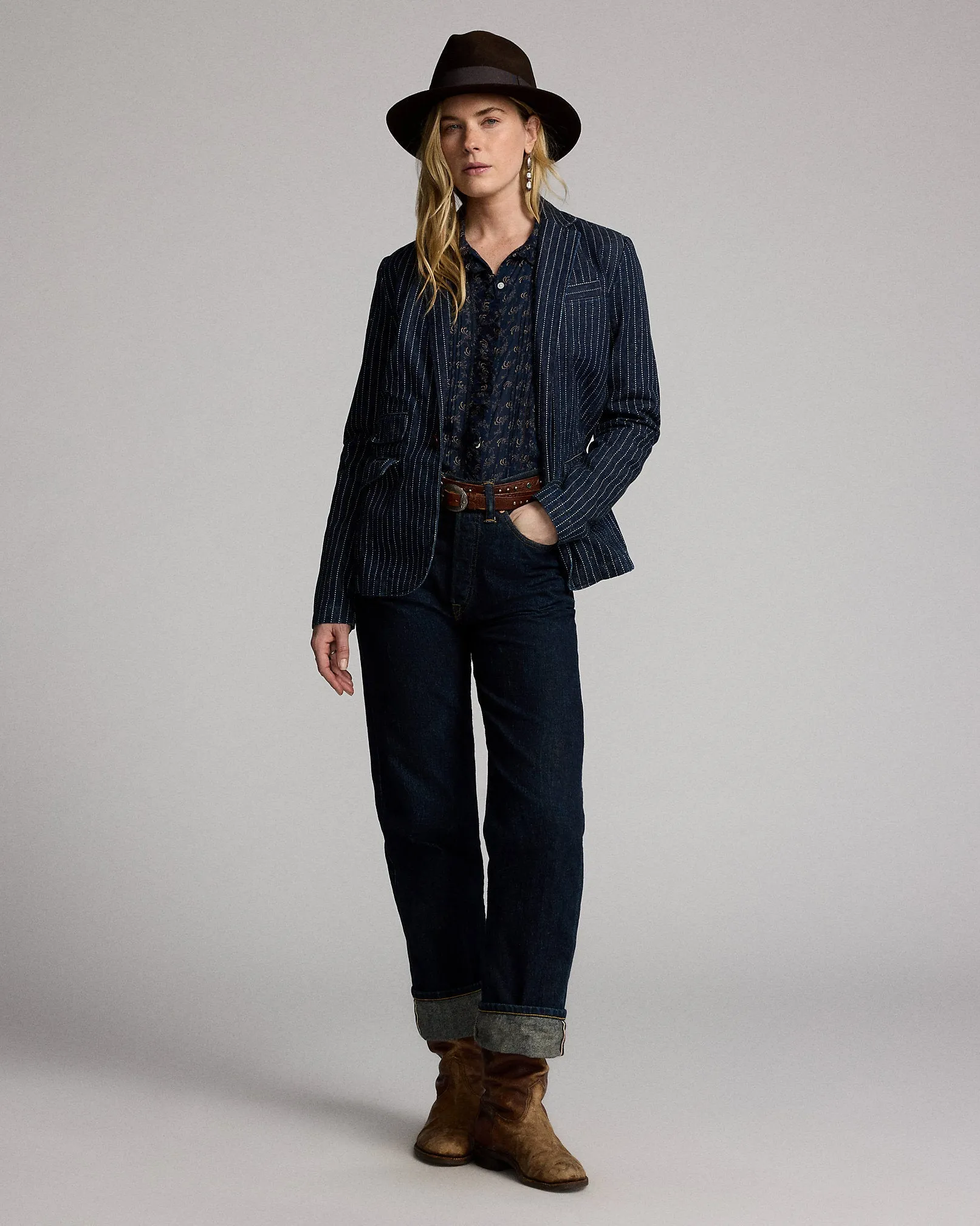 RRL Indigo Dot-Stripe Denim Blazer sold by Cave and Post product image thumbnail 3