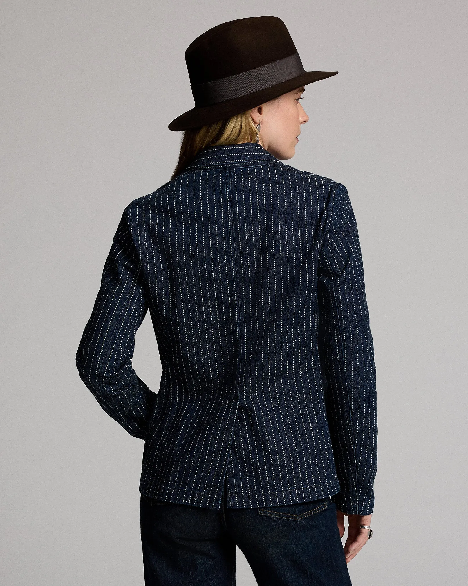 RRL Indigo Dot-Stripe Denim Blazer sold by Cave and Post product image thumbnail 4