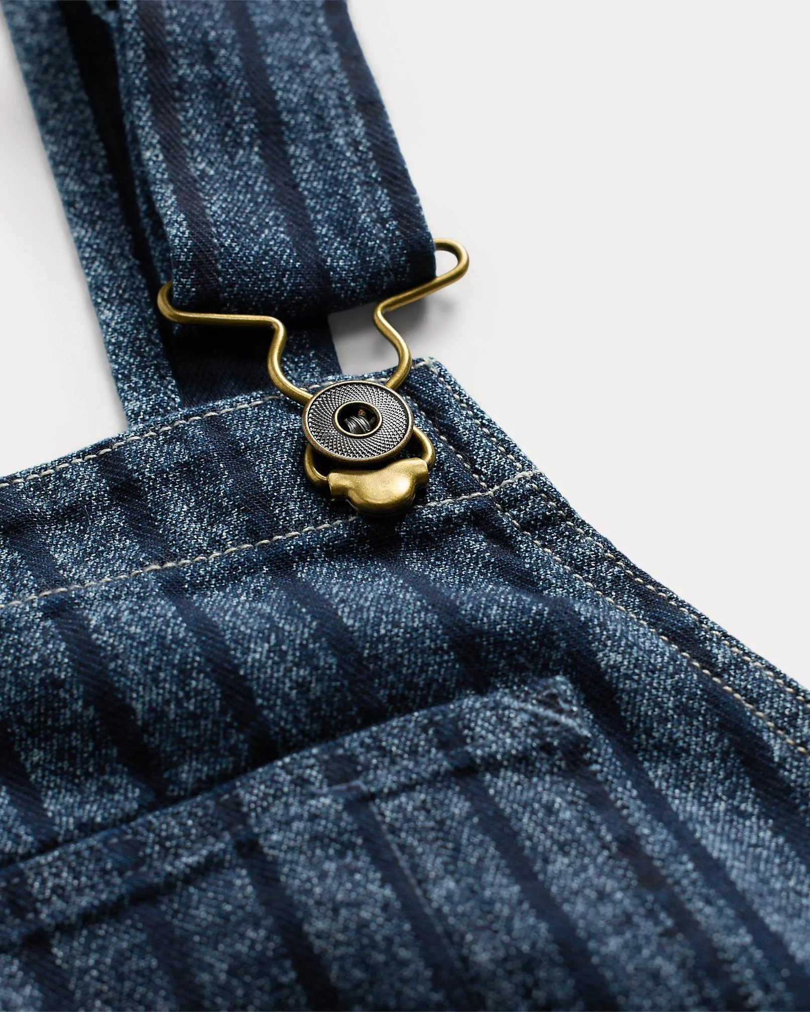 RRL Indigo Striped Twill Overall sold by Cave and Post product image thumbnail 3