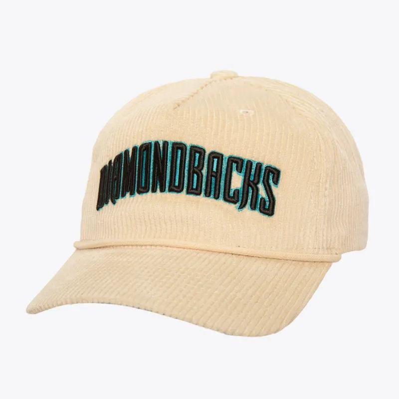 Cream Arizona Diamondbacks Corduroy Deadstock Snapback Hat (Black Letters) sold by Cave and Post