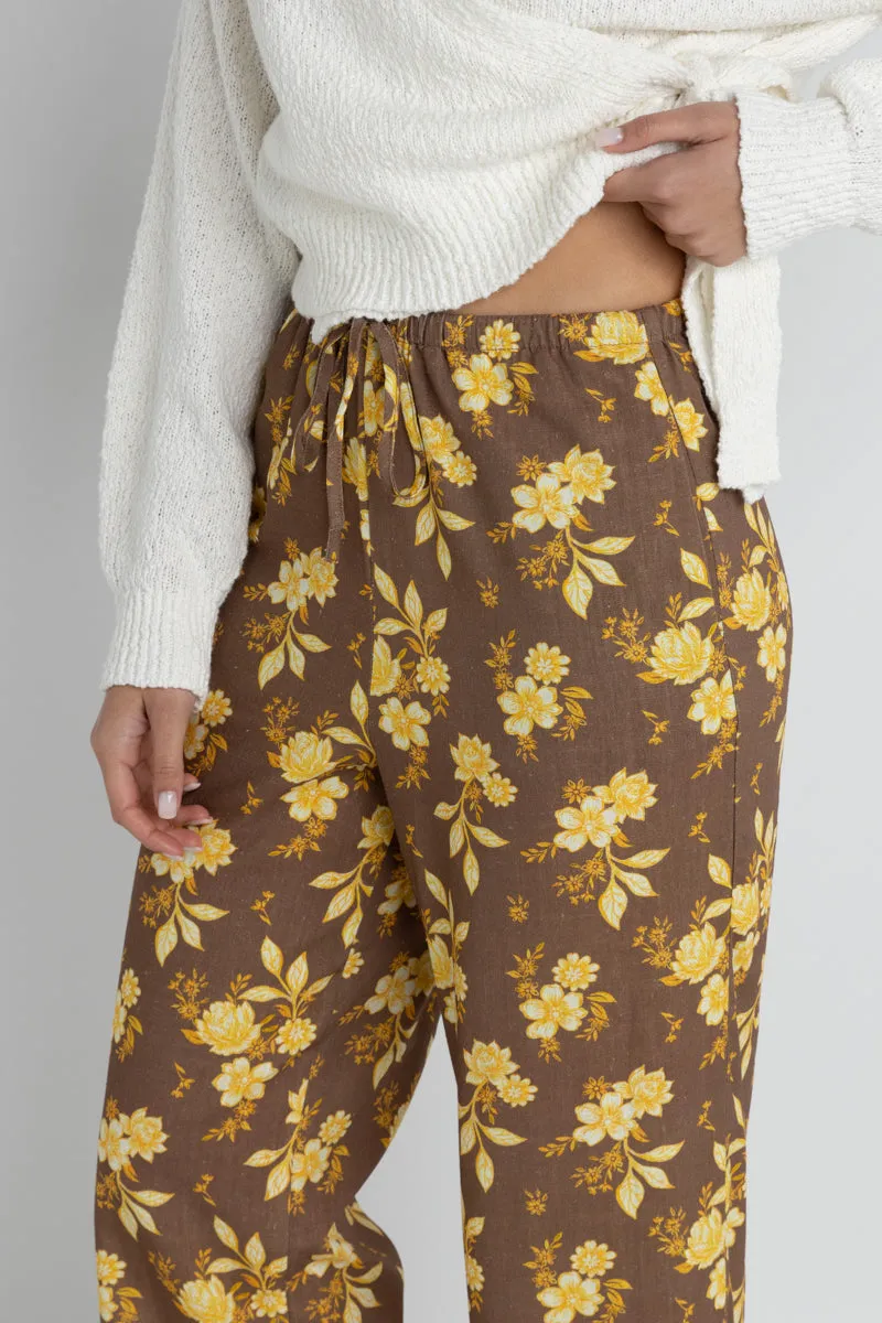 Anika Drawstring Pant in Cholcoate sold by Cave and Post product image thumbnail 2