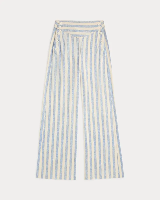 RRL Striped Linen-Cotton Jersey Pant sold by Cave and Post