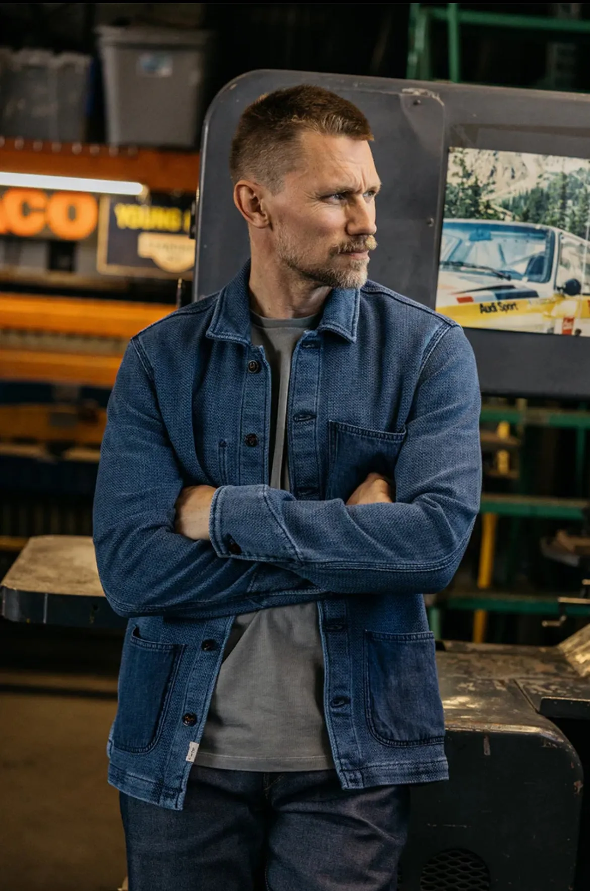 The Vise Heirloom Sashiko Patch Work - Light Indigo sold by Cave and Post product image thumbnail 5