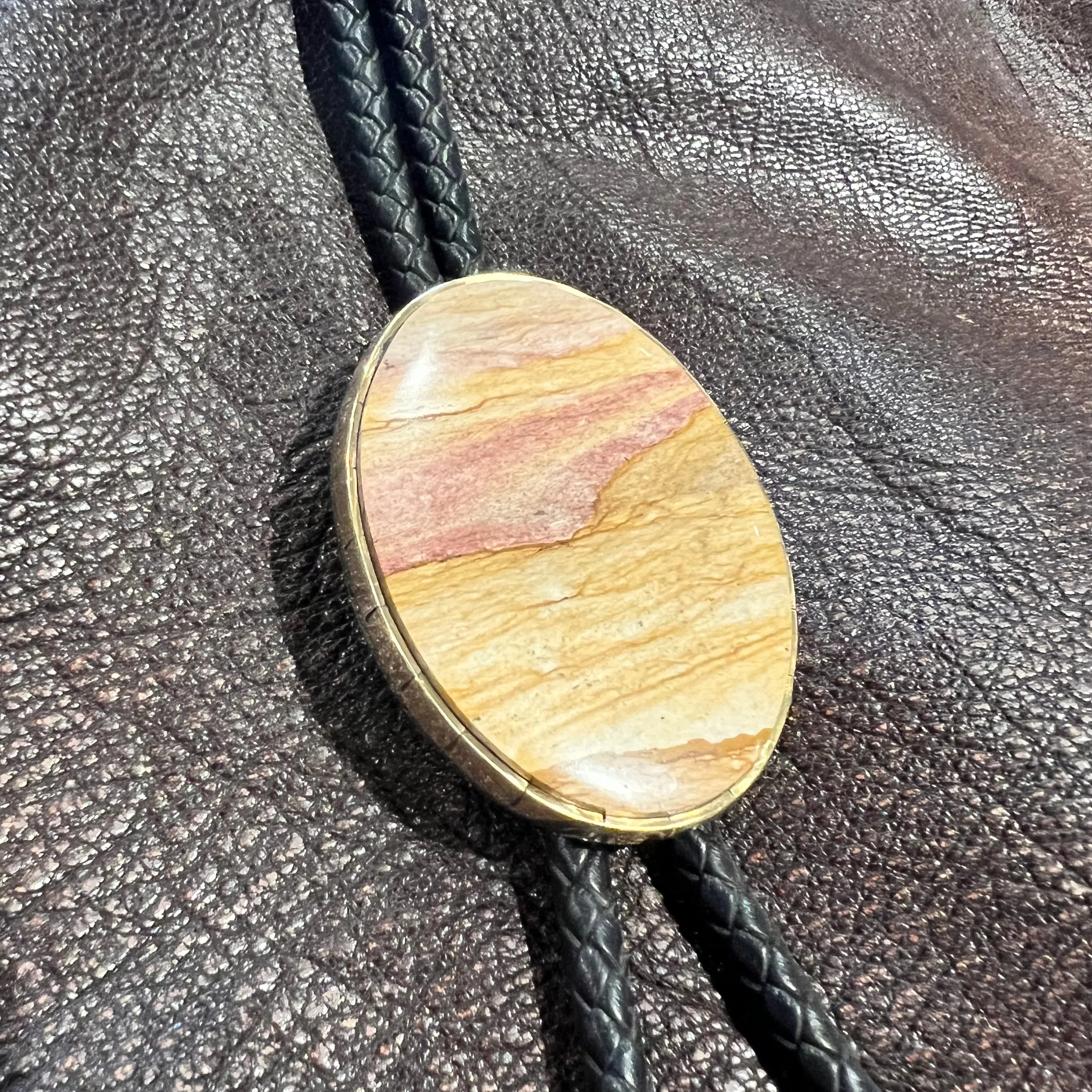 One of Kind Painted Canyon Bolo Tie sold by Cave and Post