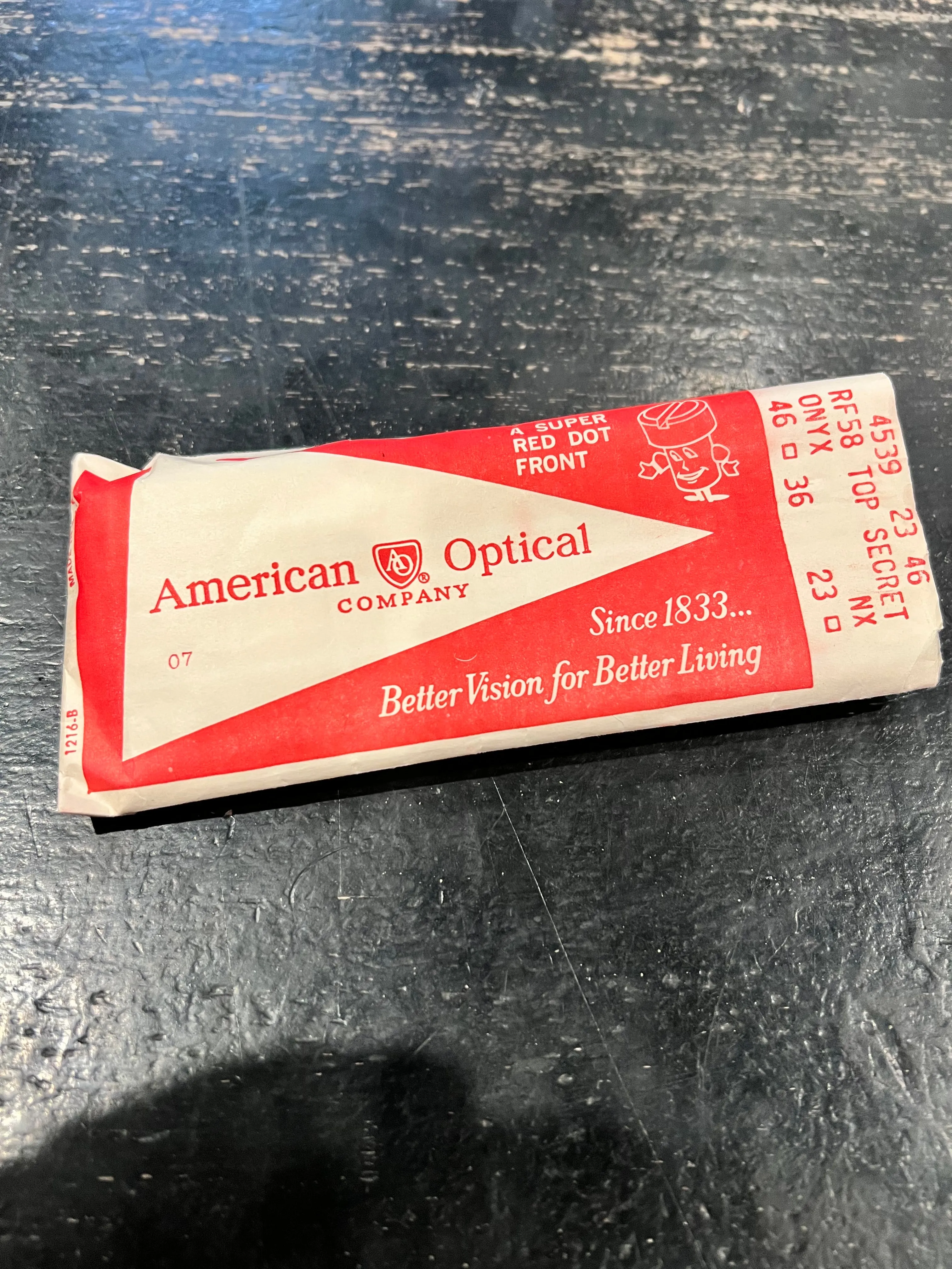 1960s AMERICAN OPTICAL TOP SECRET BLACK size 44/23 sold by Cave and Post product image thumbnail 4