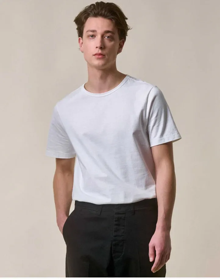 215 Loopwheeled Classic Fit Midweight T-Shirt-White sold by Cave and Post