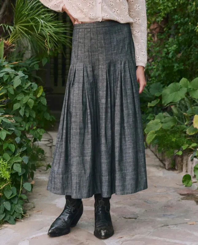 The Rhythm Skirt. - Smoke Wash sold by Cave and Post